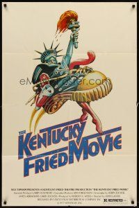 6p481 KENTUCKY FRIED MOVIE 1sh '77 John Landis directed comedy, wacky tennis shoe art!