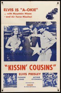 6p488 KISSIN' COUSINS military 1sh '64 hillbilly Elvis Presley and his lookalike Army twin!