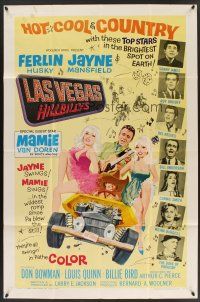 6p503 LAS VEGAS HILLBILLYS 1sh '66 Ferlin Husky with sexy Jayne Mansfield & Mamie Van Doren!