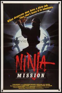 6p623 NINJA MISSION 1sh '84 Mats Helge, ninja art, desperate men with a dirty job!