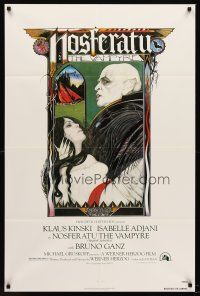 6p624 NOSFERATU THE VAMPYRE 1sh '79 Klaus Kinski, Werner Herzog, classic Palladini vampire art!