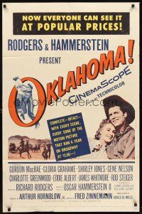 6p634 OKLAHOMA 1sh '56 Gordon MacRae, Shirley Jones, Rodgers & Hammerstein musical!