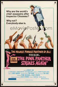 6p673 PINK PANTHER STRIKES AGAIN style B 1sh '76 wacky Peter Sellers is Inspector Clouseau!
