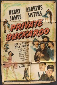 6p690 PRIVATE BUCKAROO 1sh '42 Harry James playing trumpet with the Andrews Sisters!