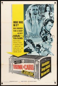 6p937 TRUNK TO CAIRO 1sh '66 Audie Murphy, George Sanders, cool action art w/dangerous babes!