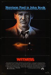 6p982 WITNESS 1sh '85 Harrison Ford, Peter Weir, Kelly McGillis