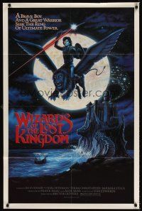 6p984 WIZARDS OF THE LOST KINGDOM 1sh '85 cool Morrison fantasy art of boy on winged lion!
