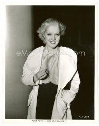 6r054 ALICE FAYE 8x10 still '34 close up smiling portrait holding rooster feather!