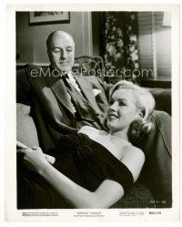 6r081 ASPHALT JUNGLE 8x10 still R54 sexy young Marilyn Monroe laying on Louis Calhern's lap!
