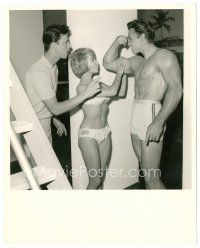 6r157 DAN HAGGERTY deluxe 8x10 still '64 young actor clean shaven & muscle bound w/sexy girl!