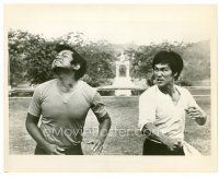 6r222 FISTS OF FURY 8x10 still '73 great action image of Bruce Lee hitting man!