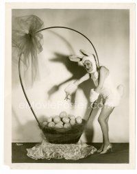 6r349 JEANETTE LOFF 8x10 still '30 in sexy Easter Bunny outfit by giant basket with eggs!