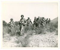 6r495 OBJECTIVE BURMA 8x10 still '45 Errol Flynn in uniform leading his soldiers in field!