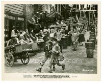 6r496 OLIVER 8x10 still '69 Charles Dickens, Jack Wild & Mark Lester in street production number!