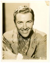6r527 PRESTON FOSTER 8x10 still '40s cool seated smiling portrait in suit!