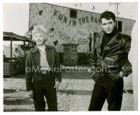 6r575 ROUSTABOUT 7.5x9.25 still '64 Elvis Presley in leather jacket & Barbara Stanwyck at carnival!
