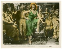 6r015 MISS SADIE THOMPSON color 8x10 still '53 sexy prostitute Rita Hayworth dances for soldiers!