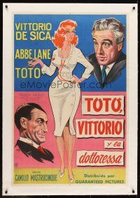 6s150 LADY DOCTOR linen Argentinean '57 art of Vittorio De Sica, Toto & sexy Abbe Lane by Bavon!