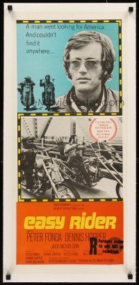 6s197 EASY RIDER linen Aust daybill '69 Peter Fonda, motorcycle classic directed by Dennis Hopper!