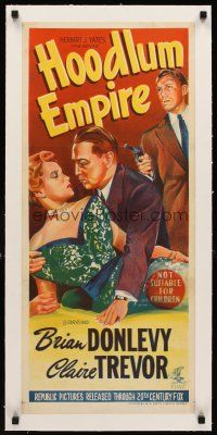6s199 HOODLUM EMPIRE linen Aust daybill '52 stone litho of Brian Donlevy & sexy Claire Trevor!