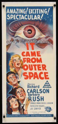 6s201 IT CAME FROM OUTER SPACE linen Aust daybill '53 classic sci-fi, different stone litho image!