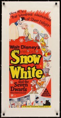6s204 SNOW WHITE & THE SEVEN DWARFS linen Aust daybill R60s Walt Disney animated cartoon classic!