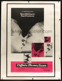 6s284 THOMAS CROWN AFFAIR linen French 1p '68 best kiss c/u of Steve McQueen & sexy Faye Dunaway!
