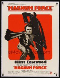 6s189 MAGNUM FORCE linen French 23x32 '74 Clint Eastwood is Dirty Harry pointing his huge gun!