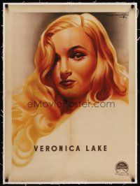 6s191 VERONICA LAKE linen French 23x32 '40s incredible art of the beautiful star by Roger Soubie!