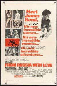 6s039 FROM RUSSIA WITH LOVE linen int'l 1sh '64 Sean Connery is Ian Fleming's James Bond 007!
