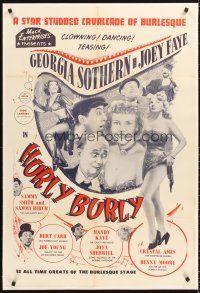 6s054 HURLY BURLY linen 1sh '50s sexy stripteuse queens & baggy pants vaudeville comedians!