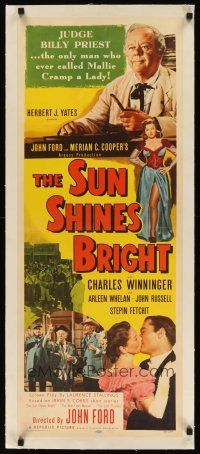 6s134 SUN SHINES BRIGHT linen insert '53 Charles Winninger, Irvin Cobb stories by John Ford!