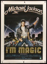 6s276 WIZ linen Italian 1p '84 ONLY Michael Jackson with gloved hand not in character, I'm Magic!