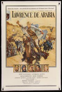 6s066 LAWRENCE OF ARABIA linen Spanish/U.S. pre-Awards 1sh '62 David Lean,Terpning art of O'Toole on camel