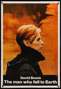 6s075 MAN WHO FELL TO EARTH linen 1sh '76 Nicolas Roeg, different image of David Bowie!
