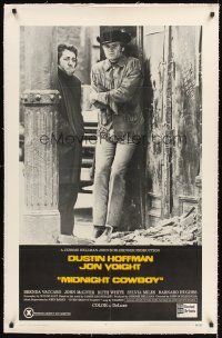 6s078 MIDNIGHT COWBOY linen X-rated 1sh '69 Dustin Hoffman, Jon Voight, John Schlesinger classic!