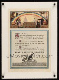 6s224 WAR SAVINGS STAMPS linen 13x19 WWI war poster '18 help create a U.S. Rainbow of Victory!