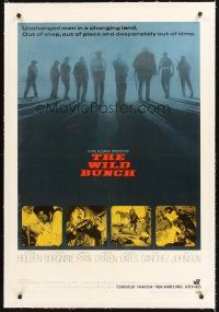 6s125 WILD BUNCH linen int'l 1sh '69 Sam Peckinpah cowboy classic, William Holden & Ernest Borgnine!