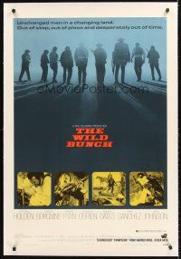 6s124 WILD BUNCH linen 1sh '69 Sam Peckinpah cowboy classic, William Holden & Ernest Borgnine!