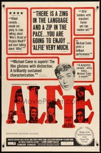 6t003 ALFIE 1sh '66 British cad Michael Caine loves them and leaves them, ask any girl!