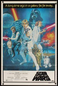 6t124 STAR WARS Aust 1sh '77 George Lucas classic sci-fi epic, great art by Tom Chantrell!