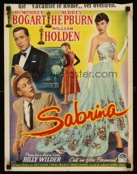 6t372 SABRINA Belgian '54 Audrey Hepburn, Humphrey Bogart, William Holden, Billy Wilder