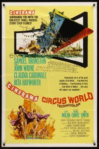 6t019 CIRCUS WORLD 1sh '65 never before seen Cinerama style with different artwork!