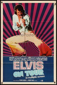 6t210 ELVIS ON TOUR int'l 1sh '72 cool full-length image of Elvis Presley singing into microphone!