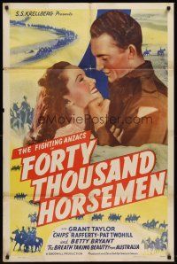 6t032 FORTY THOUSAND HORSEMEN 1sh '41 Australian World War I movie, same story told in Gallipoli!
