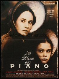 6t331 PIANO French 15x21 '93 Harvey Keitel, cool image of Holly Hunter & Anna Paquin!