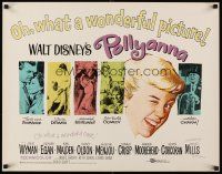 6t169 POLLYANNA 1/2sh '60 art of winking Hayley Mills, Jane Wyman, Disney!