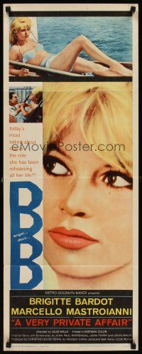6t195 VERY PRIVATE AFFAIR insert '62 Louis Malle's Vie Privee, c/u of sexiest Brigitte Bardot!