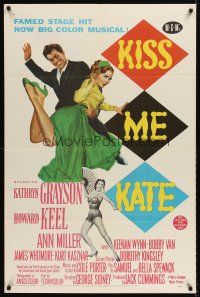6t046 KISS ME KATE 1sh '53 great image of Howard Keel spanking Kathryn Grayson, sexy Ann Miller!
