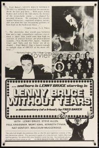 6t048 LENNY BRUCE WITHOUT TEARS 1sh '75 documentary of ingenious comedy of great American satirist!